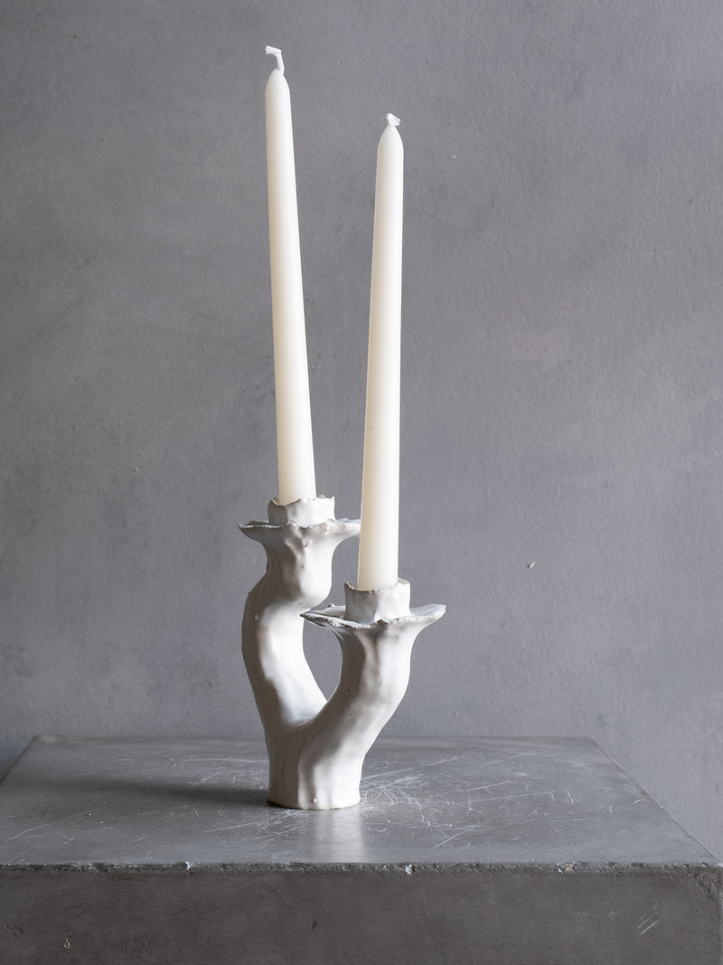 SWAN CANDLEHOLDER SMALL WHITE