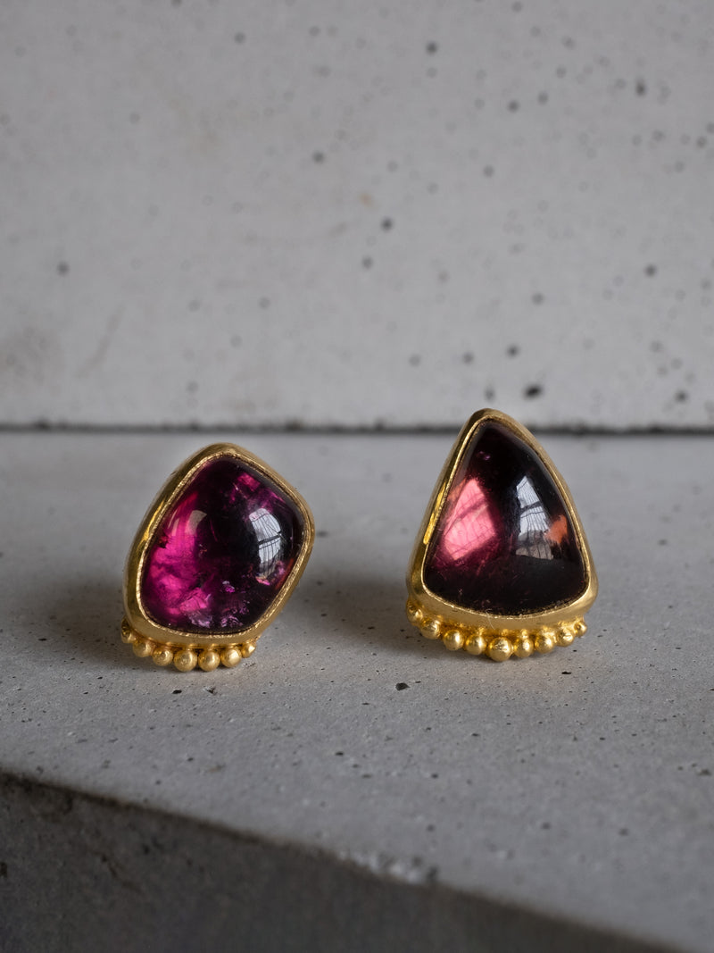 PAULINA WARREN PINK TOURMALINE GRANULATION STUDS