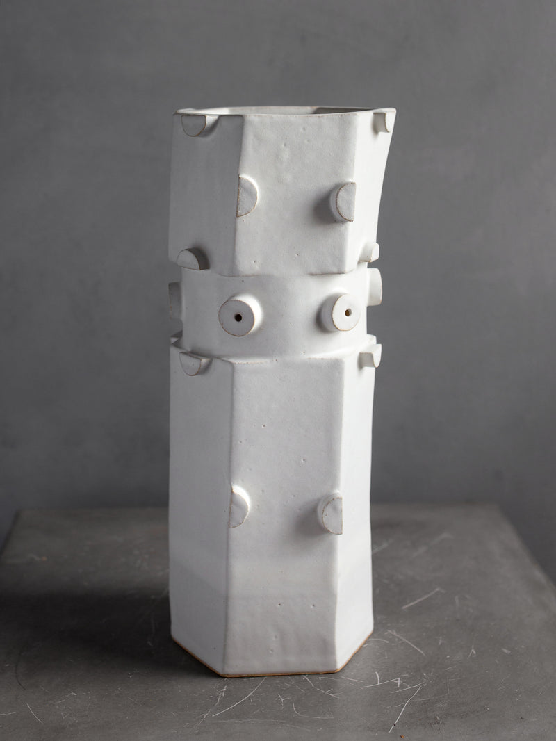 MARSHMALLOW HEX TOWER VASE