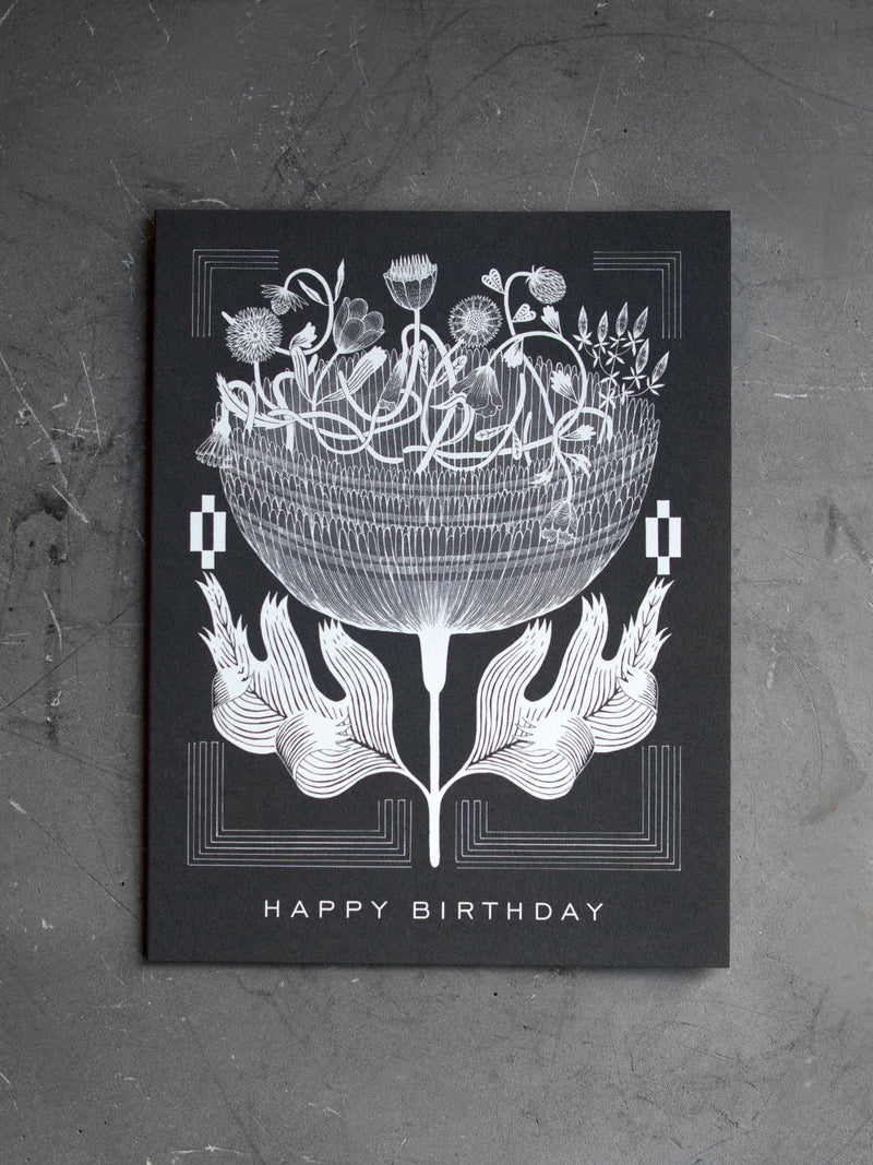 BLACK BIRTHDAY CARD