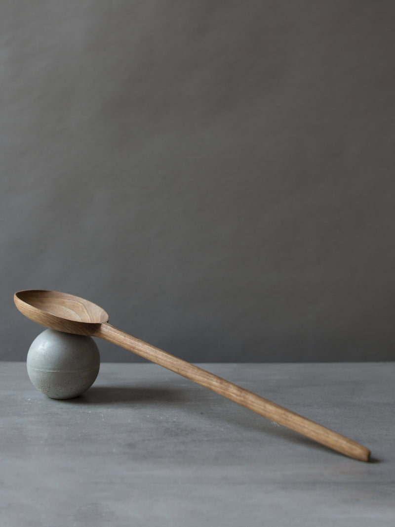 LARGE WALNUT ROUND SPOON