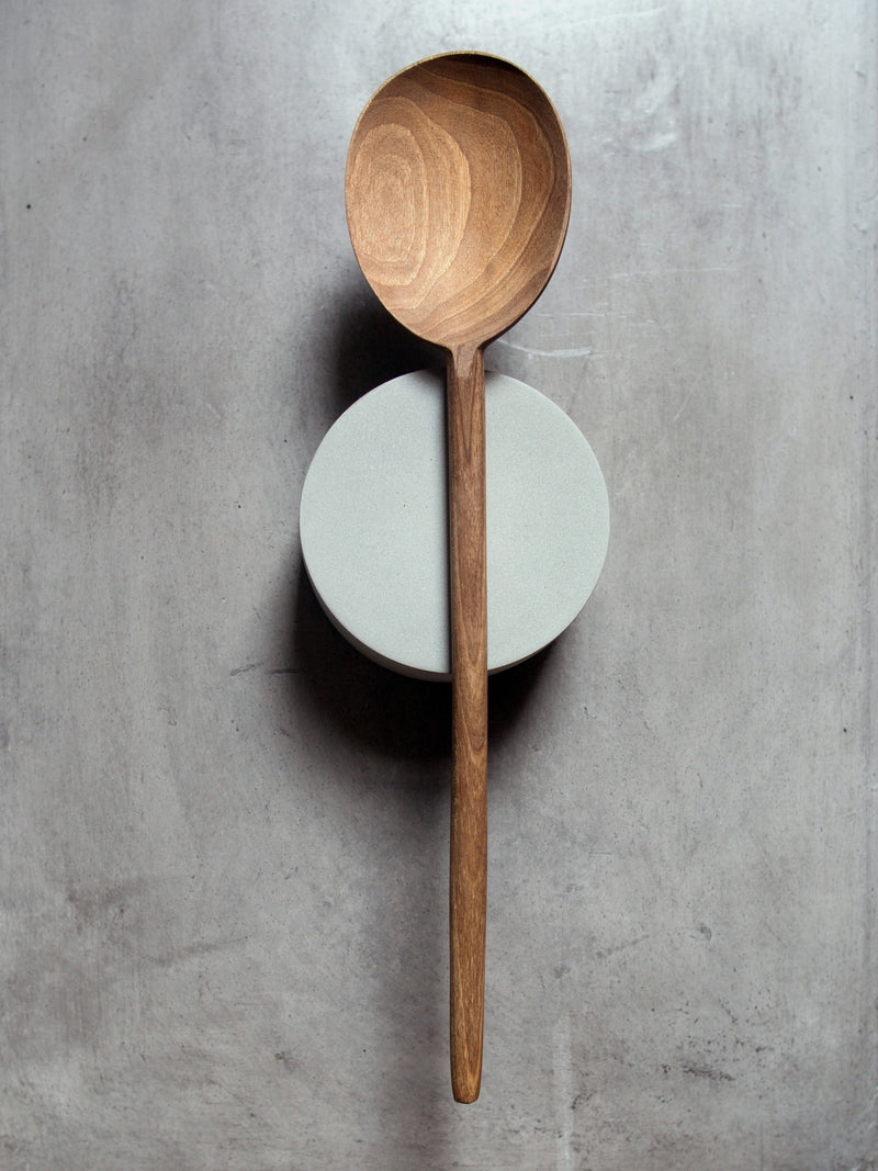 LARGE WALNUT ROUND SPOON