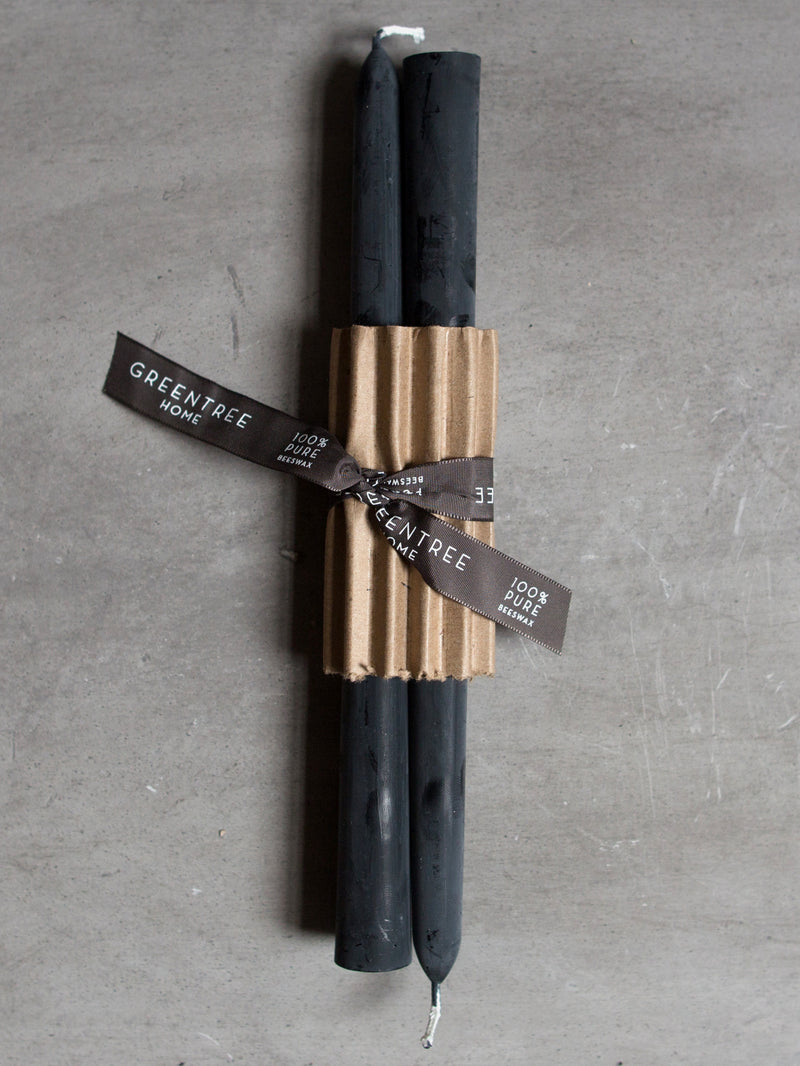 BLACK BEESWAX TAPER